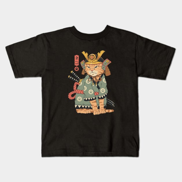 Neko Samurai Kids T-Shirt by Vincent Trinidad Art
